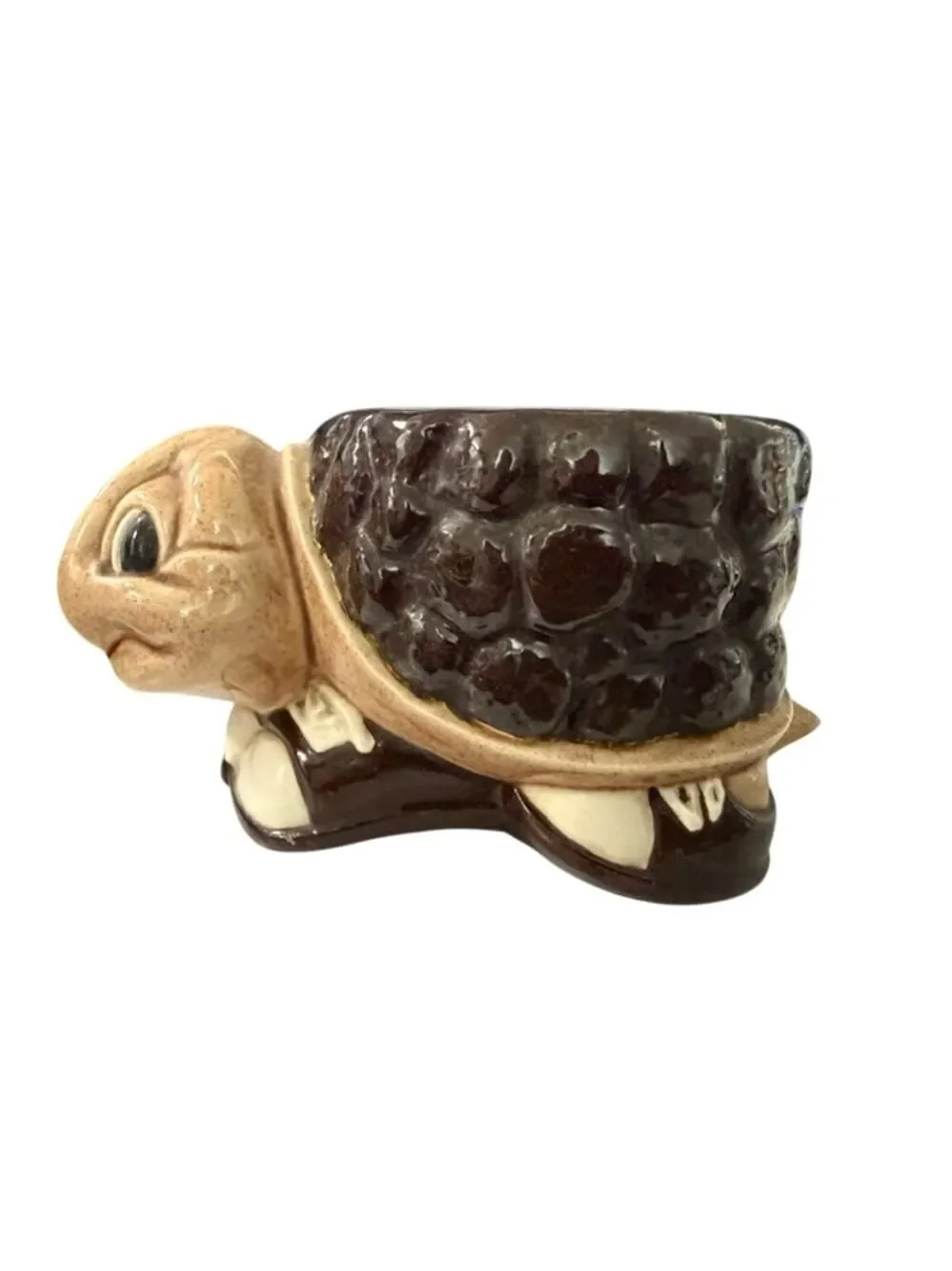 1970s Vintage Turtle Ceramic Planter Tennis Shoes Sneakers As Is